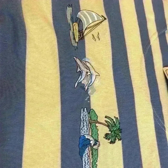 Vintage Needle & Threads Women’s Top Size M Yellow Blue  Embroidered Nautical - Picture 9 of 9